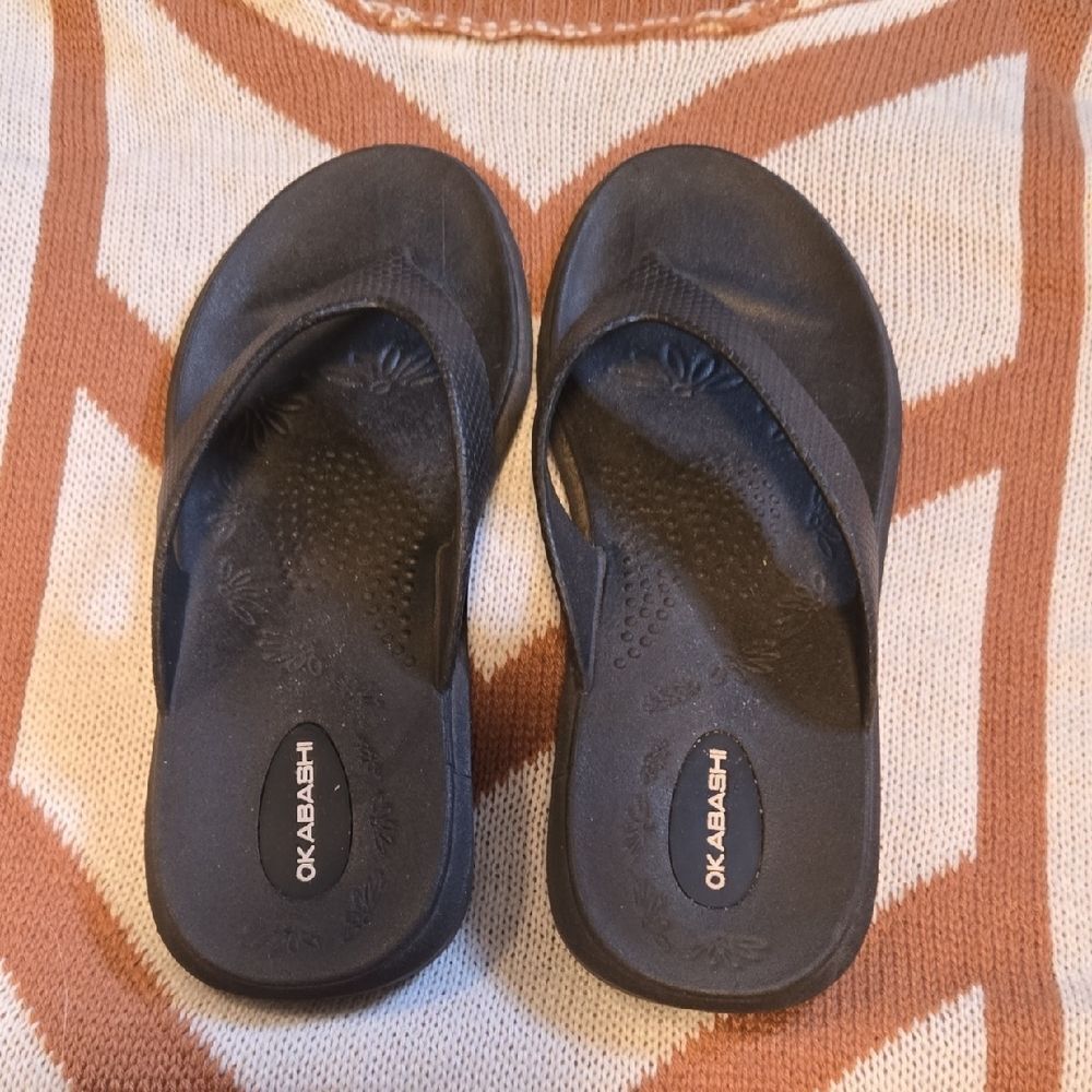 Okabashi Classic Black Sandals Size Medium (6.5-7.5) - Picture 2 of 4